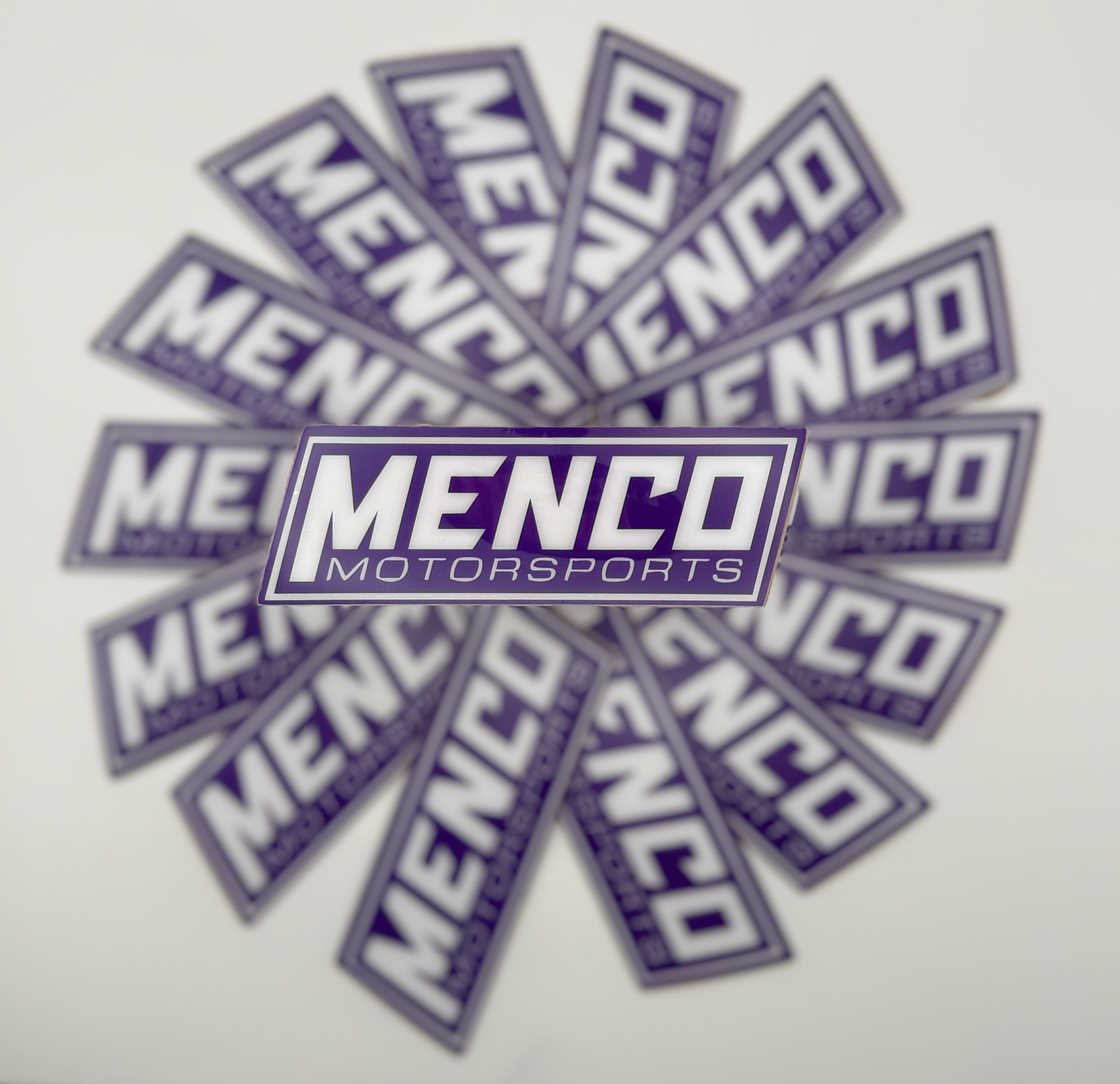 Rectangle Menco Sticker — Purple/ White